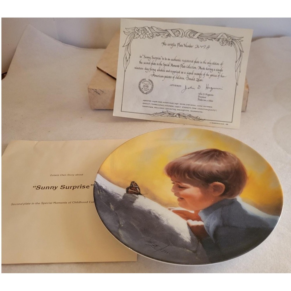 Vtg Pemberton & Oakes Collector Plate Sunny Surprise Donald Zolan Art w/ COA Box